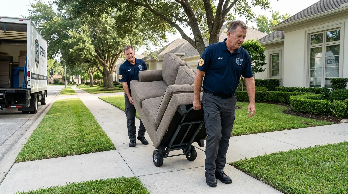 Local residential moving crew loading furniture in Hartsville, TN